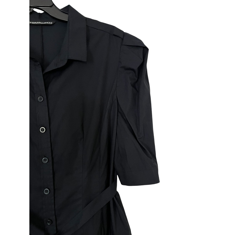 GARY GRAHAM 422 Amanda Cotton Poplin Button Down Shirt Dress - Picture 7 of 13